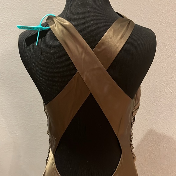 NEW NWT Reformation Anaiis Silk Dress High Neck Open Back Maxi Dress Morel Brown - Picture 9 of 13